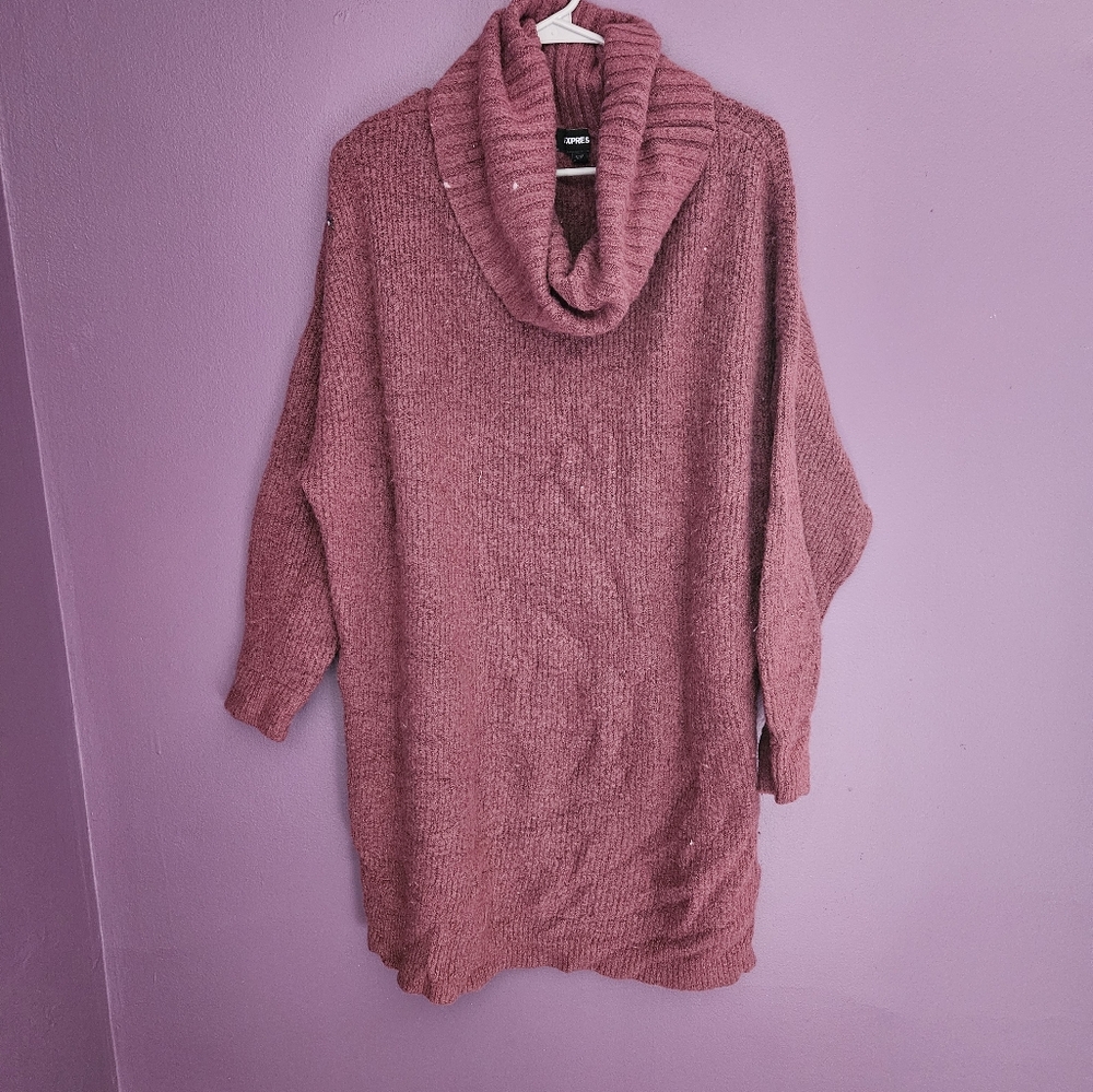 Woman's XL Sweater Dress Dusty Rose Pink